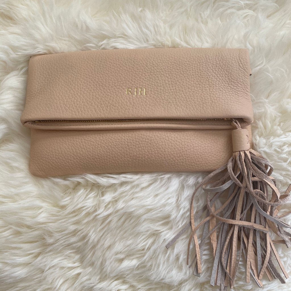 Gigi New York Beige Crossbody Bag With Tassel